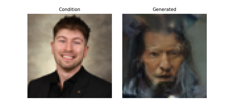 Personal photo: condition (original portrait) and generated output